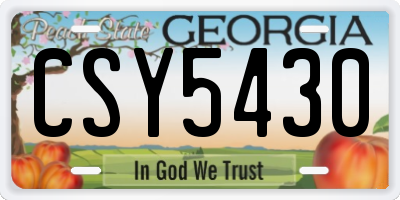 GA license plate CSY5430