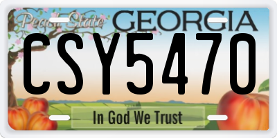 GA license plate CSY5470