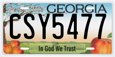 GA license plate CSY5477