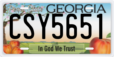 GA license plate CSY5651