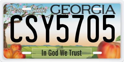 GA license plate CSY5705