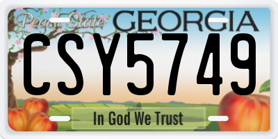 GA license plate CSY5749