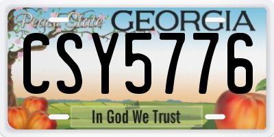 GA license plate CSY5776