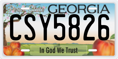 GA license plate CSY5826