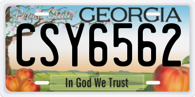 GA license plate CSY6562