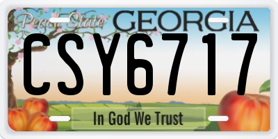 GA license plate CSY6717