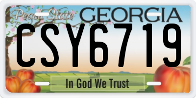 GA license plate CSY6719