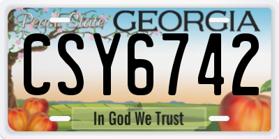 GA license plate CSY6742