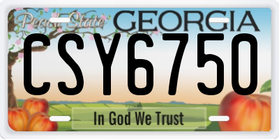 GA license plate CSY6750