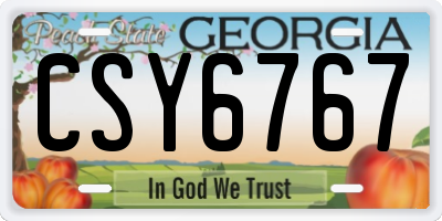 GA license plate CSY6767