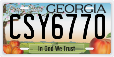 GA license plate CSY6770
