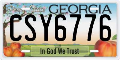 GA license plate CSY6776