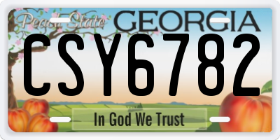 GA license plate CSY6782