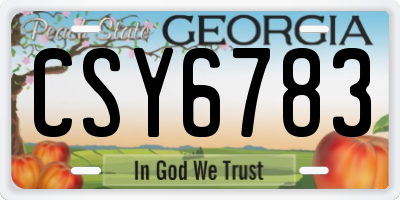 GA license plate CSY6783
