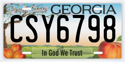 GA license plate CSY6798