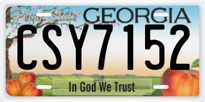 GA license plate CSY7152