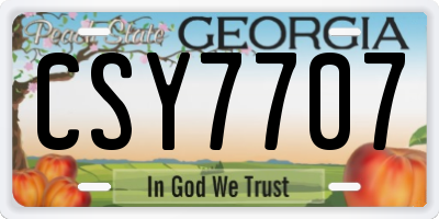 GA license plate CSY7707