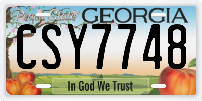 GA license plate CSY7748