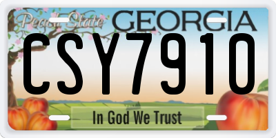 GA license plate CSY7910
