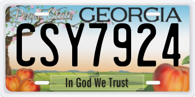 GA license plate CSY7924