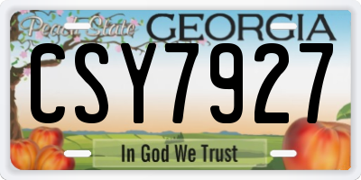GA license plate CSY7927