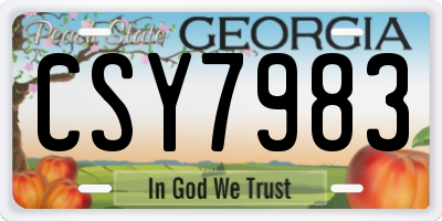 GA license plate CSY7983