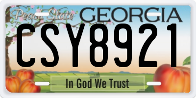 GA license plate CSY8921