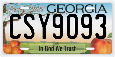 GA license plate CSY9093
