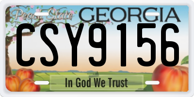 GA license plate CSY9156
