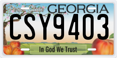 GA license plate CSY9403