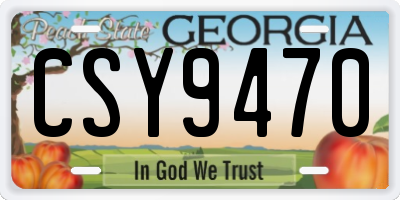GA license plate CSY9470