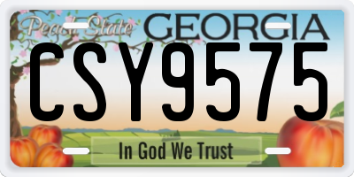 GA license plate CSY9575