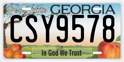 GA license plate CSY9578