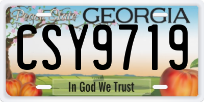 GA license plate CSY9719