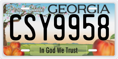 GA license plate CSY9958