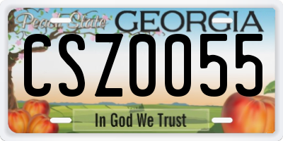 GA license plate CSZ0055