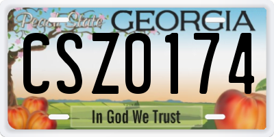 GA license plate CSZ0174