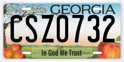 GA license plate CSZ0732