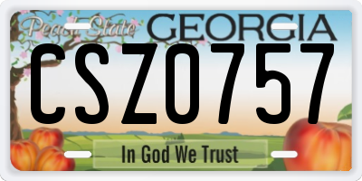 GA license plate CSZ0757