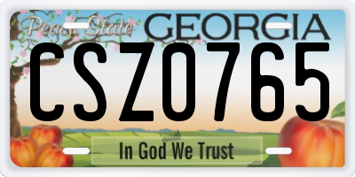 GA license plate CSZ0765