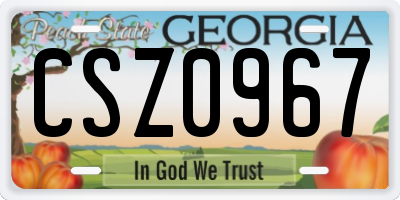 GA license plate CSZ0967