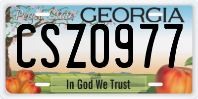 GA license plate CSZ0977