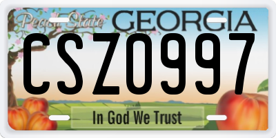 GA license plate CSZ0997