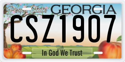 GA license plate CSZ1907