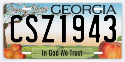 GA license plate CSZ1943