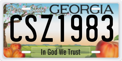 GA license plate CSZ1983