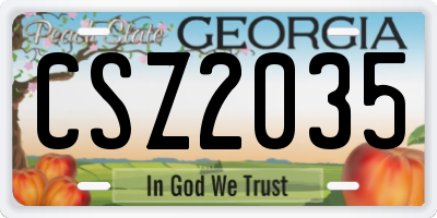 GA license plate CSZ2035