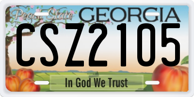 GA license plate CSZ2105