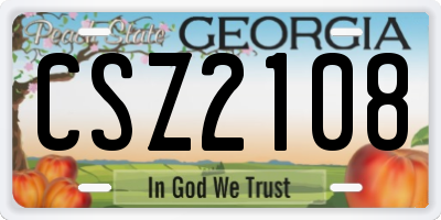 GA license plate CSZ2108
