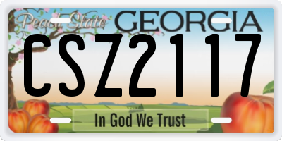 GA license plate CSZ2117